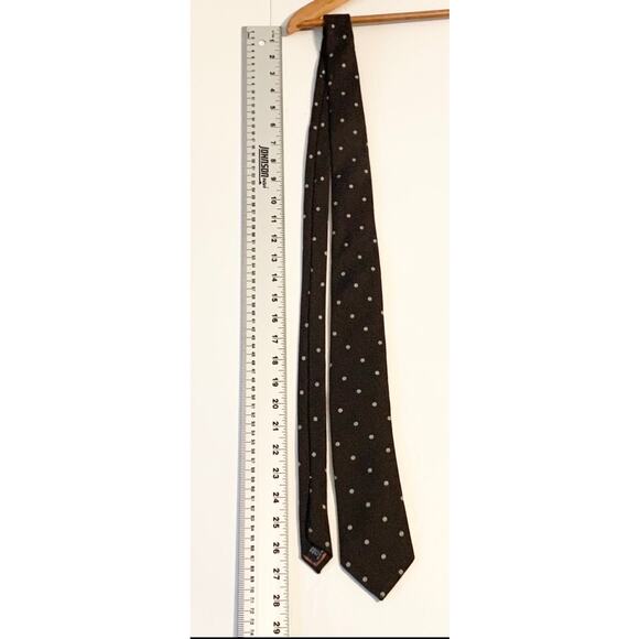 ARNIE Men’s Brown & White Neck Tie Arnold Palmer 60% Wool 40% Silk 55” Long - Picture 5 of 10
